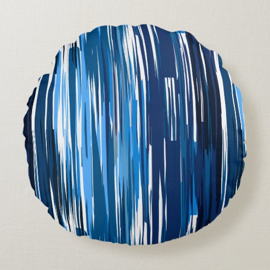 青と白 ラウンドクッション (正面)