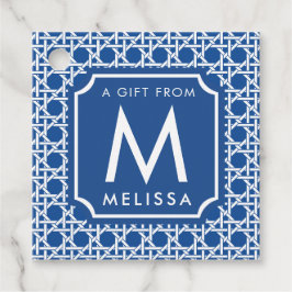 青と白 |ラタン |モノグラム フェイバータグ