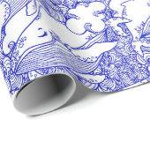 青と白 ラッピングペーパー (ロールコーナー)