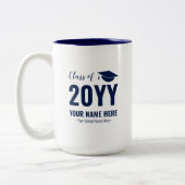 青と白 |卒業式モダンギフトカスタムマグカップ ツートーンマグカップ (左)