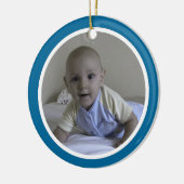 青と白 – 片面 セラミックオーナメント (左)