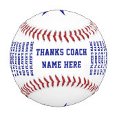 青と白、野球最高のコーチギフト、写真 野球ボール (裏面)