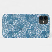 青と白、青、花、フローラ、素朴なファ Case-Mate iPhoneケース (裏面(横))