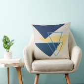 青と砂の三角形抽象芸術図形No1 クッション (椅子)