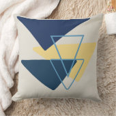 青と砂の三角形抽象芸術図形No1 クッション (ブランケット)