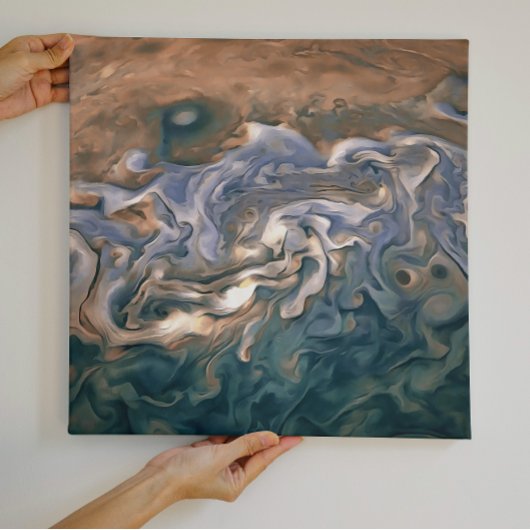 青と穏やかなシーショア抽象芸術アート キャンバスプリント