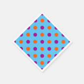青と紫とオレンジのドット模様 スタンダードカクテルナプキン (角)