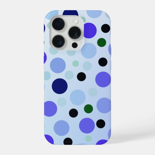青と紫と緑の水玉模様、 iPhoneケース (裏面)