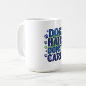 青と紫と緑の犬の足跡デザイン コーヒーマグカップ (正面左)