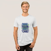 青と紫と緑の犬の足跡デザイン トライブレンドTシャツ (正面全面)