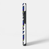 青と紫と緑の羽が今ここに iPhoneケース (左側面)