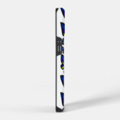 青と紫と緑の羽が今ここに iPhoneケース (右側面)