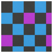 青と紫と黒の市松模様  ファブリック (クローズアップ)
