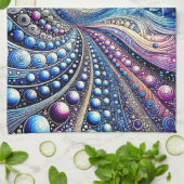 青と紫のすべての点 キッチンタオル (折り畳み)