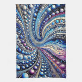 青と紫のすべての点 キッチンタオル (縦)