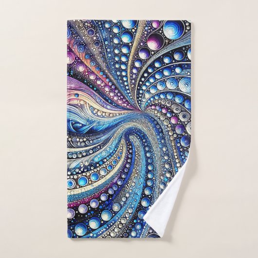 青と紫のすべての点 バスタオルセット (ハンドタオル)