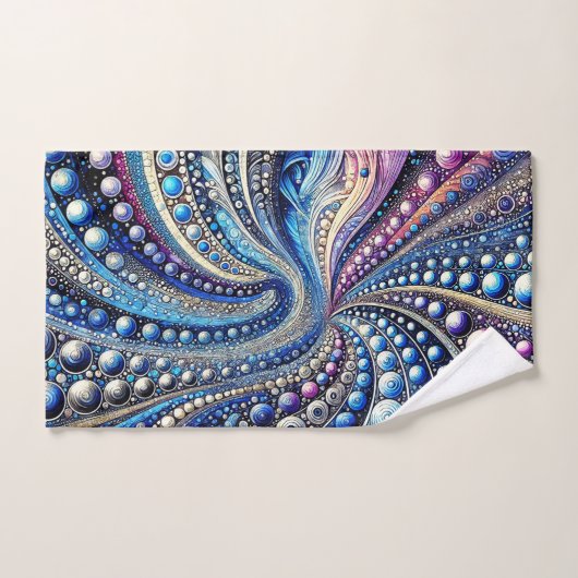 青と紫のすべての点 バスタオルセット (ハンドタオル)