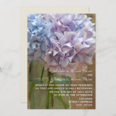 青と紫のアジサイのメイスン·ジャ結婚ー 招待状 (正面/裏面)