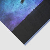 青と紫のアフリカのアカシアの木の風景 薄葉紙 (詳細)