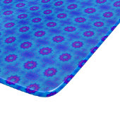 青と紫のアフリカのプリントパターン カッティングボード (角)