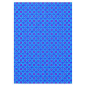 青と紫のアフリカのプリントパターン テーブルクロス (正面)