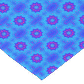 青と紫のアフリカのプリントパターン ミディアムテーブルランナー (コーナー)