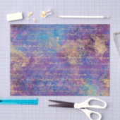 青と紫のアブストラクトペコーの色のデコパージュ 薄葉紙 (クラフト)