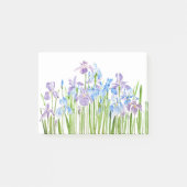 青と紫のアヤメの枝の水彩 ポストイット (正面)