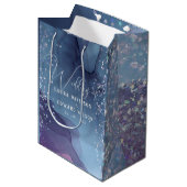 青と紫のアルコールインキとグリッター神秘的 ミディアムペーパーバッグ (正面アングル)
