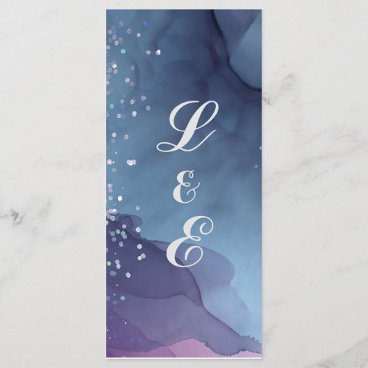 青と紫のアルコールインキとグリッター神秘的 メニュー (裏面)