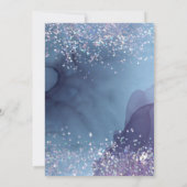 青と紫のアルコールインキとグリッター神秘的 招待状 (裏面)