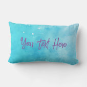 青と紫のウミガメフェイクの水色 ランバークッション (裏面)