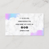 青と紫のエレガントまつげの延長 名刺 (裏面)