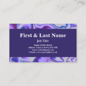 青と紫のエレガント大理石抽象芸術 名刺 (裏面)
