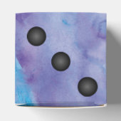 青と紫のエレガント水彩サイコロ結婚 フェイバーボックス (上部)