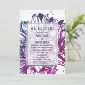 青と紫のオンブルヒマワリの秘密結婚式の披露宴 招待状 (スタンド正面)