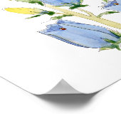 青と紫のカンタベリーの鐘の水色 ポスター (角)