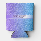 青と紫のグラデーショングリッター 缶クーラー (正面)