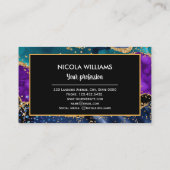 青と紫のグリッターピーコックアゲート 名刺 (裏面)