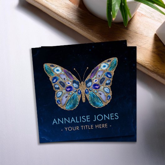 青と紫のジオデスバタフライスクエアビジネスC スクエア名刺