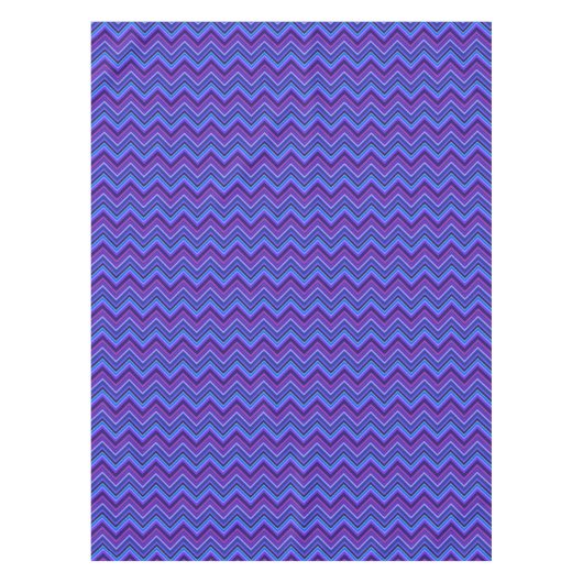 青と紫のジグザグストライプ線 テーブルクロス (正面)