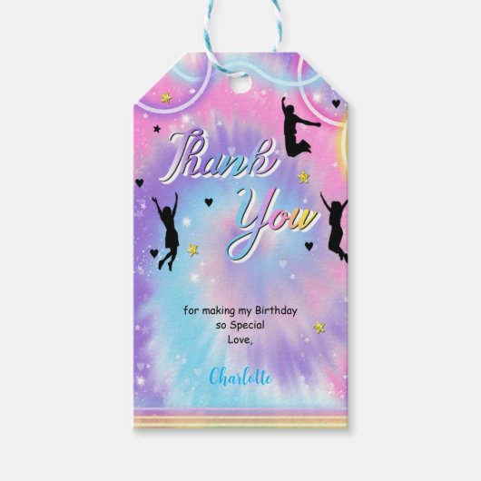 青と紫のジャンプギフトタグ ギフトタグ (正面)