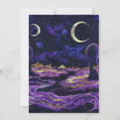 青と紫のスカイクレセントムーンハローウィンパーティ 招待状 (裏面)