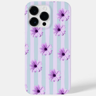 青と紫のストライプのデイジー模様 Case-Mate iPhone 14 PRO MAXケース