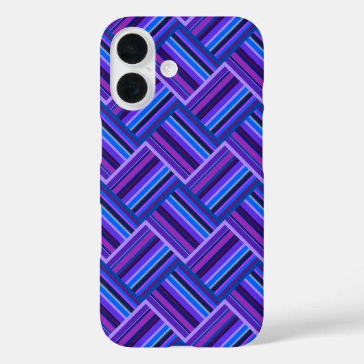 青と紫のストライプの織り Case-Mate iPhoneケース (裏面)