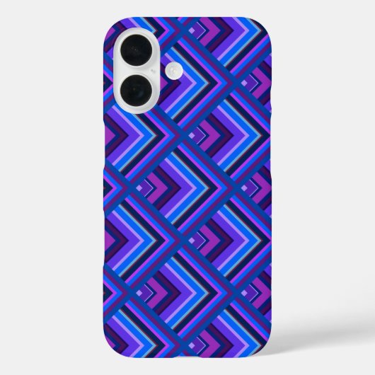 青と紫のストライプの鱗模様 Case-Mate iPhoneケース (裏面)