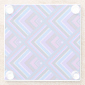 青と紫のストライプスケールパターン ガラスコースター (裏面)