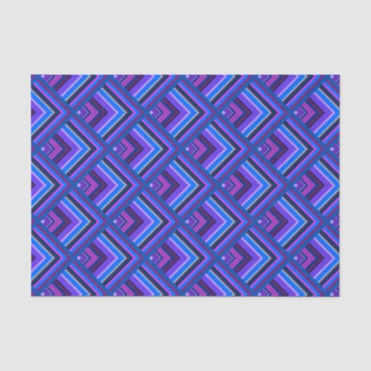 青と紫のストライプスケールパターン 薄葉紙 (正面)