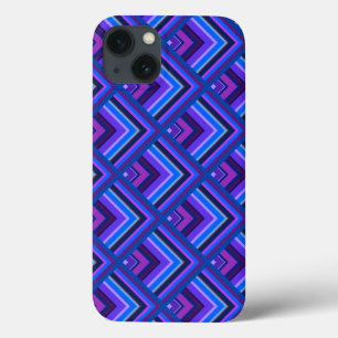 青と紫のストライプスケールパターンCase-Mate iP iPhone 13ケース