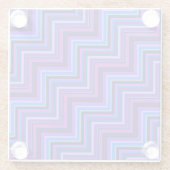 青と紫のストライプ階段 ガラスコースター (裏面)